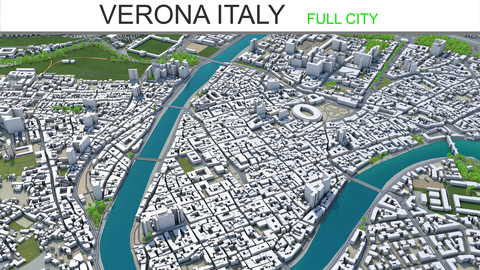 Verona City  Italy 3D Model  120km