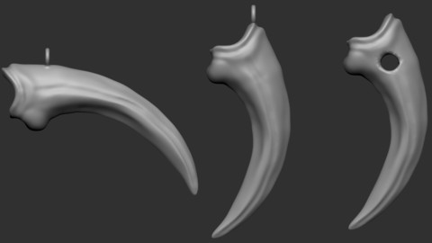Velociraptor claw pendant (2 variations free) - 3D print