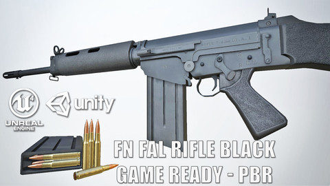 PBR FN FAL Black Game-Ready