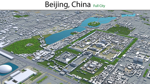 Beijing City China 3D Model 120km