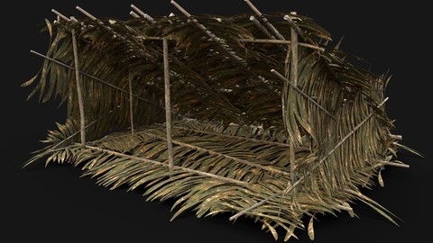 TRIBAL JUNGLE PRIMAL SHELTER HUT HOUSE LEAF TREE SURVIVAL AAA