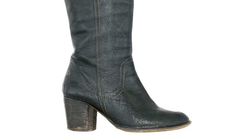 Vintage Boot Black Leather Tall