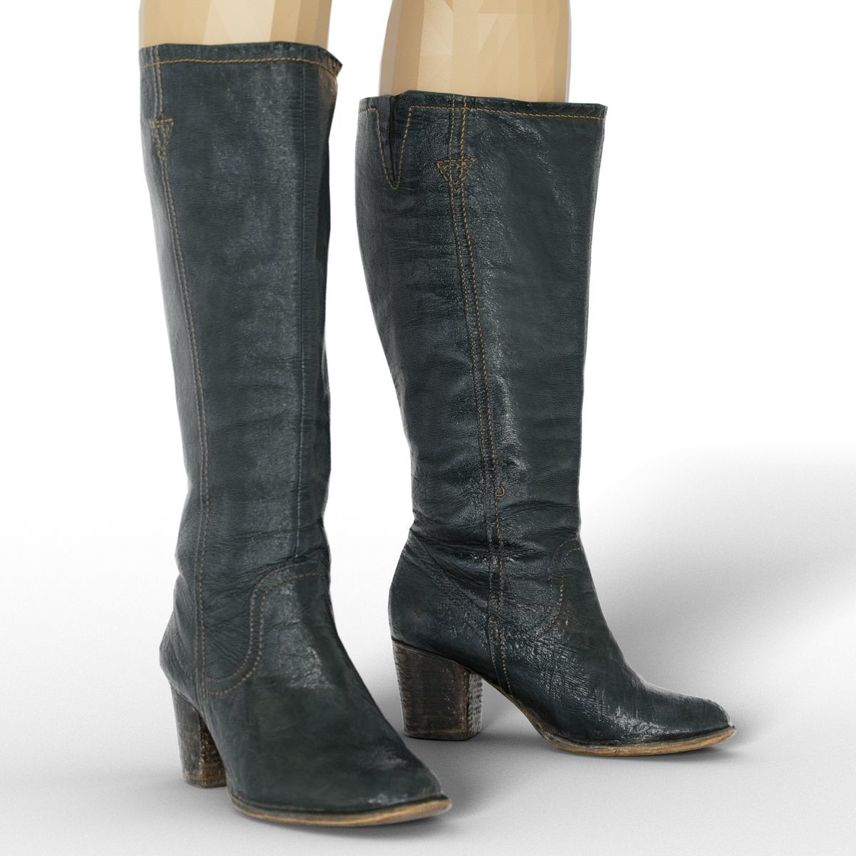 ArtStation - Vintage Boot Black Leather Tall | Resources