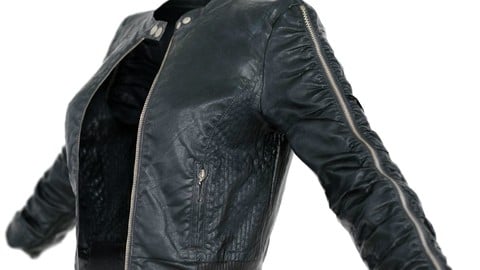Vintage Jacket Black Leather Zipper