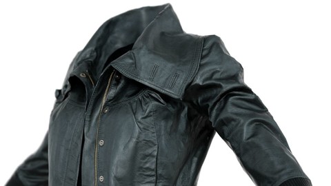 Vintage Jacket Black Shiny Collar