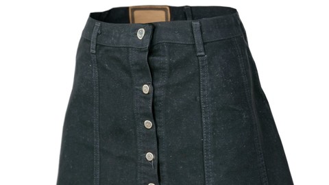 Vintage Skirt Black Denim