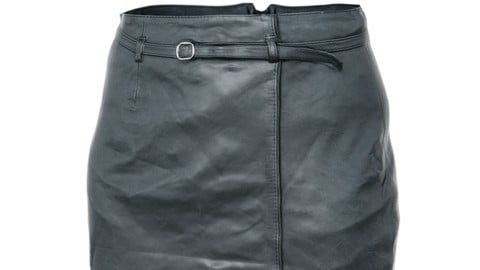 Vintage Skirt Black Leather