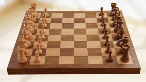 Chess Set 3d Model (Blender)