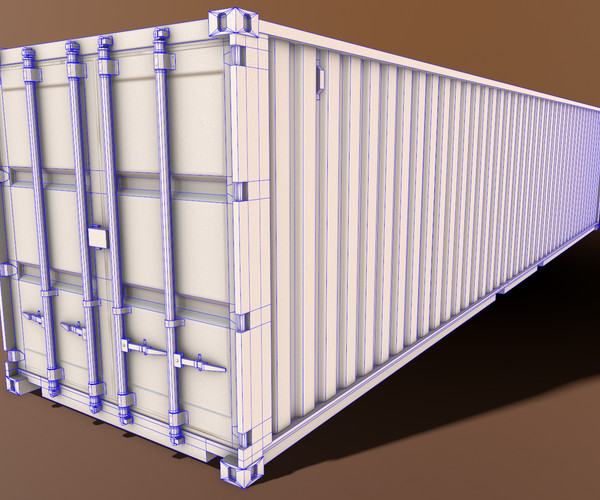 ArtStation - PBR 40 ft Shipping Cargo Container - Blue | Game Assets