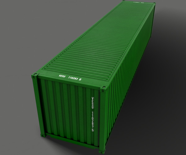 ArtStation PBR 40 ft Shipping Cargo Container Green Game Assets