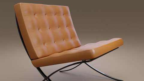 Modern "Barcelona-chair"-inspired 3D model