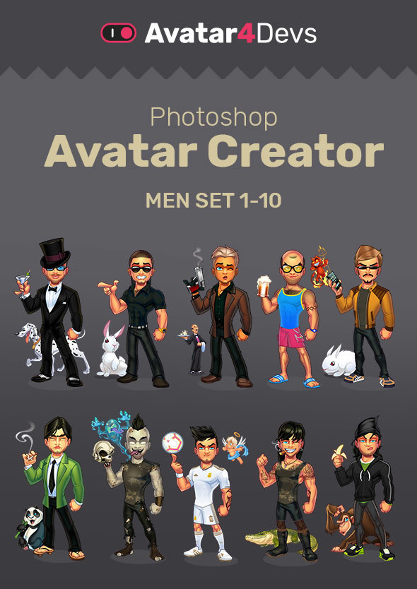 full body male avatar creator sets