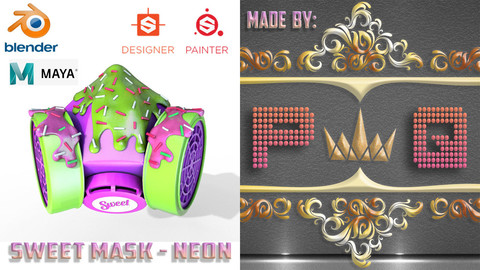 亗 PIXEL QUEEN 亗 SWEET MASK - NEON