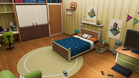 cartoon room bedroom