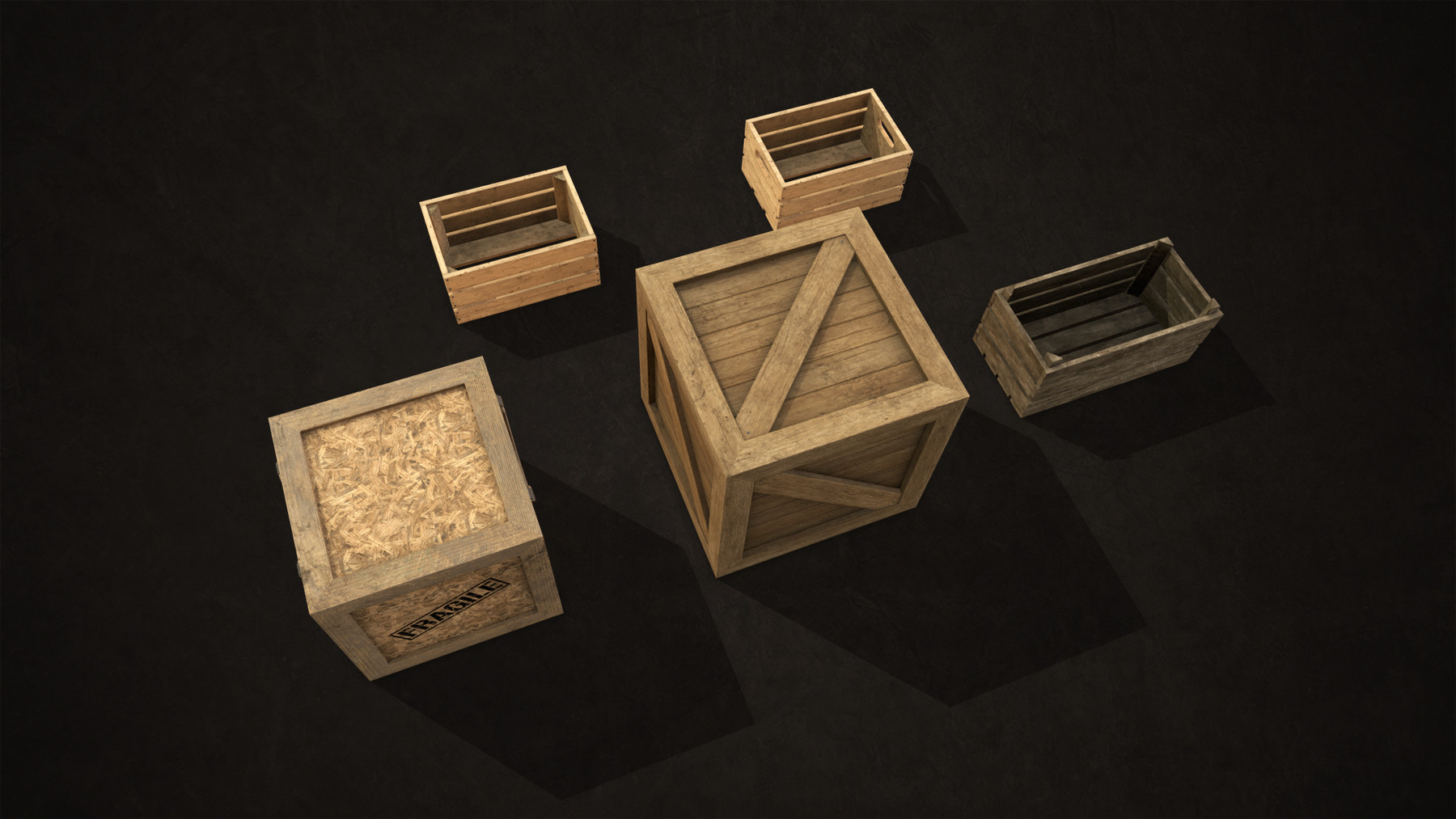 ArtStation Wooden Crates Low Poly Game Assets