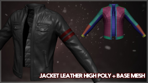 Jacket Leather High Poly + Base Mesh