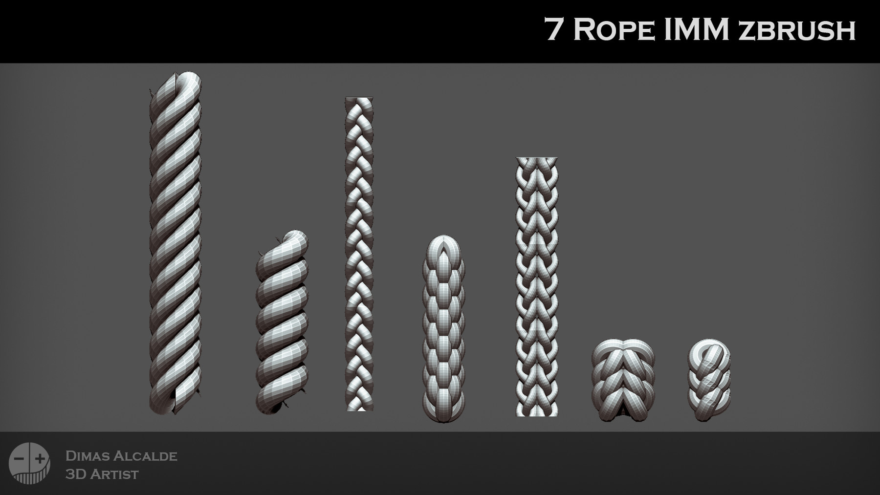 ArtStation 🪓➿ Rope Curve IMM Brush Pack Zbrush🪓 Game Assets