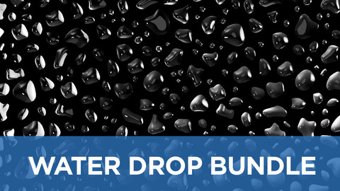 Liquid droplets bundle - Seamless patch of water drops 3D model