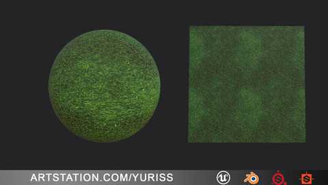 Moss material + Substance painter + Substance designer + Unreal engine + Blender