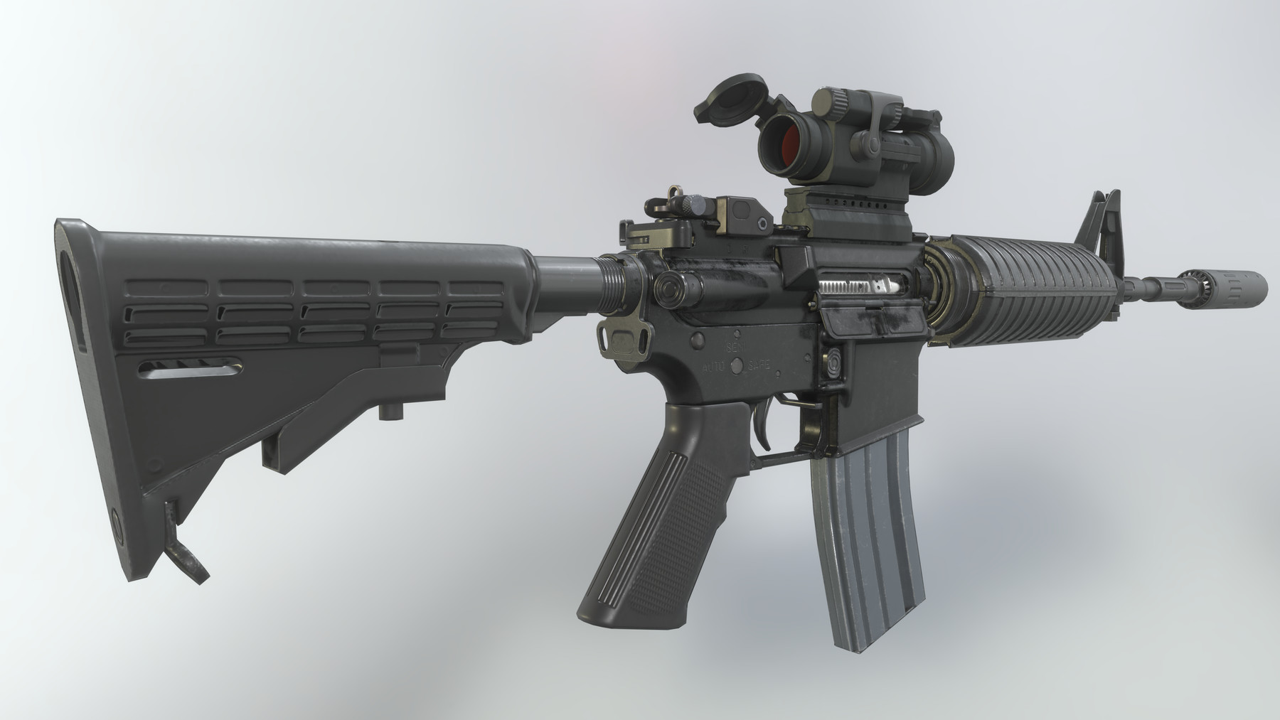 Artstation M4 Carbine With Attachments Game Assets