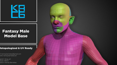 Fantasy Male Model Base: Retopologized & UV Ready