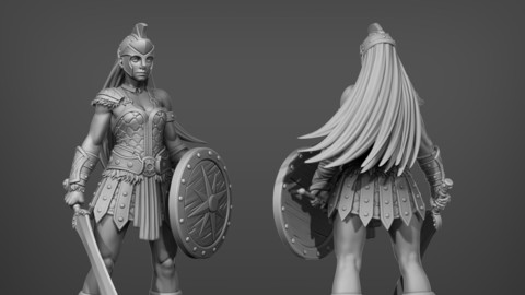 female gladiator 3D print