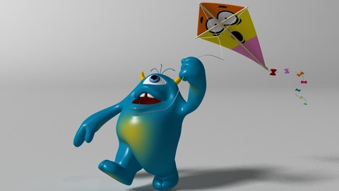 Cartoon Blue Monster Rigged