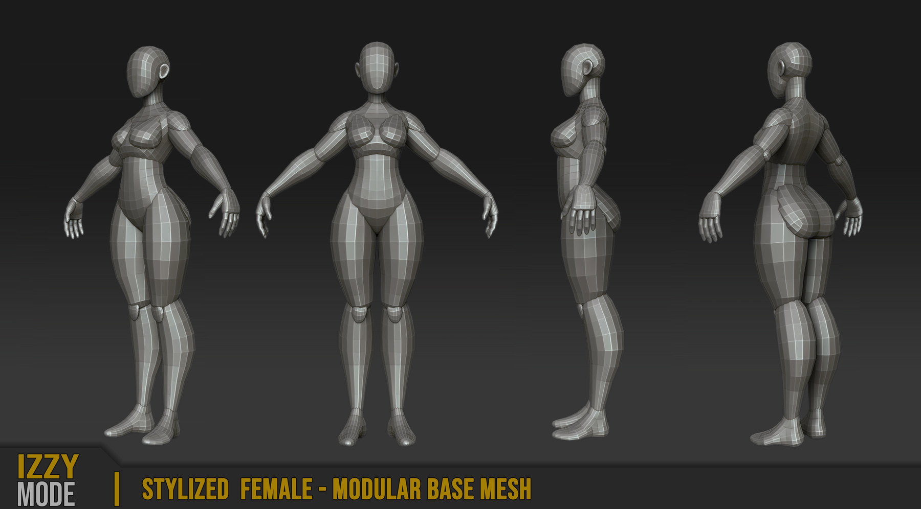 zbrush base female mesh stylized
