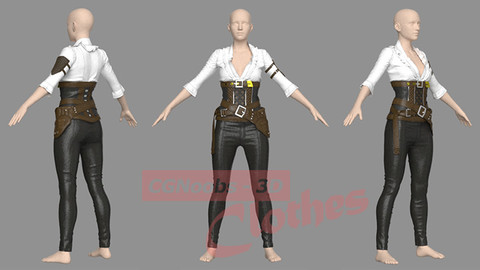 Female War Outfit - 50 Marvelous Designer and Clo3D