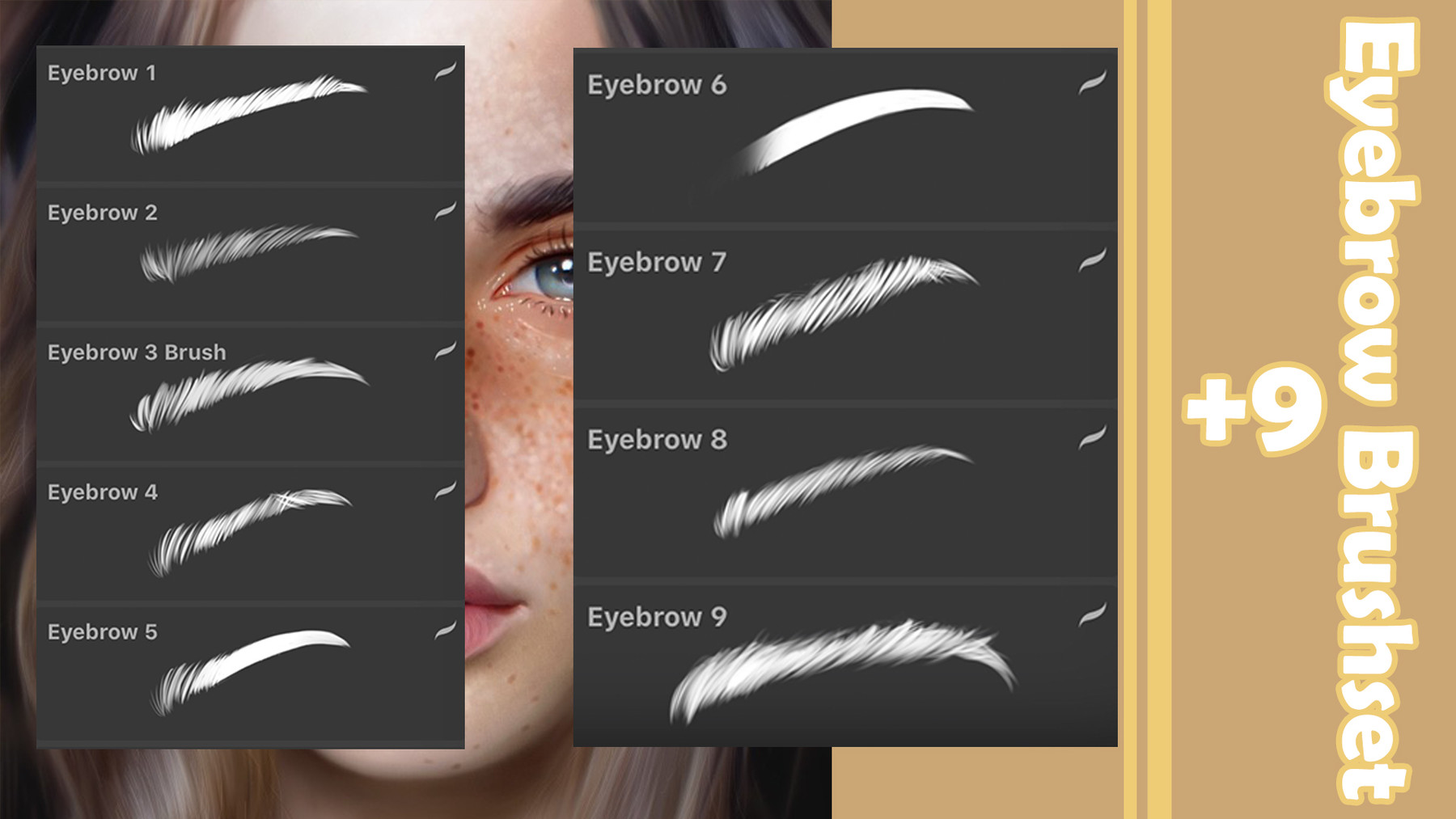 free procreate eyebrow brushes