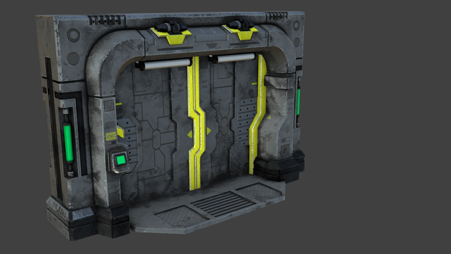 ArtStation - Sci-Fi Blast Door or Gate Low-poly 3D Model | Game Assets