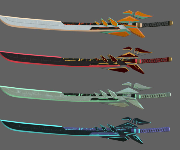 ArtStation - Futuristic Sci-Fi Sword PACK - 4 Swords with Distinct ...