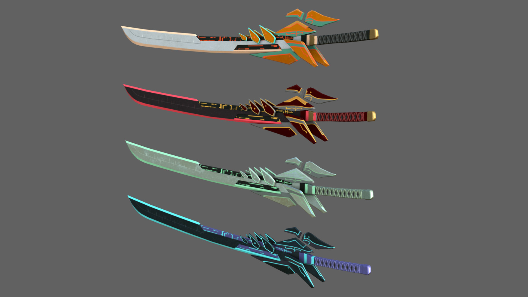 ArtStation - Futuristic Sci-Fi Sword PACK - 4 Swords with Distinct ...