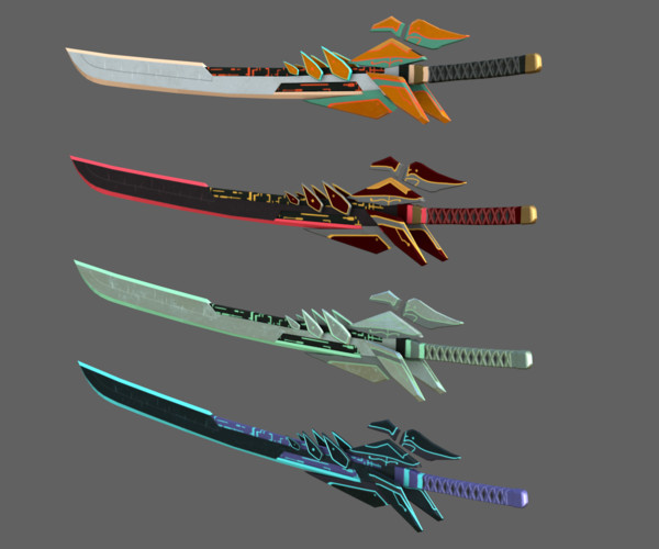 ArtStation - Futuristic Sci-Fi Sword PACK - 4 Swords with Distinct ...