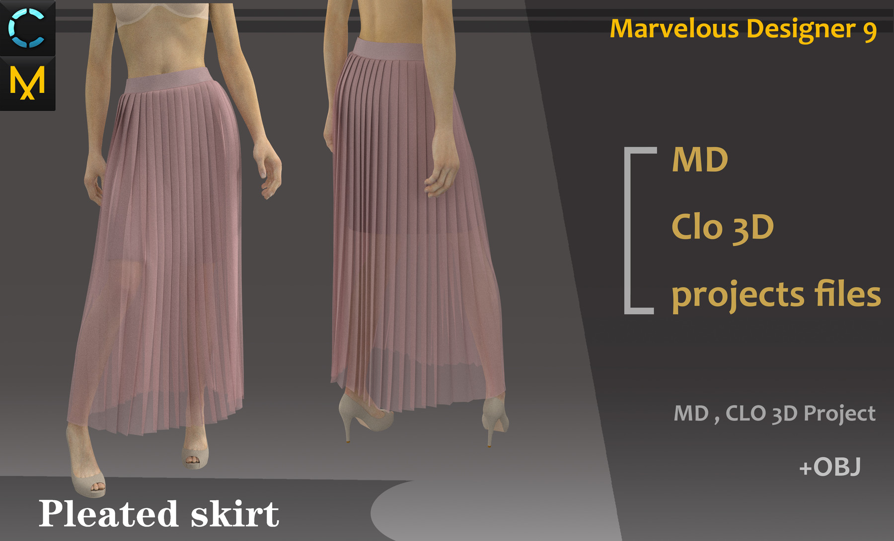 Pleated 2025 skirt zbrush