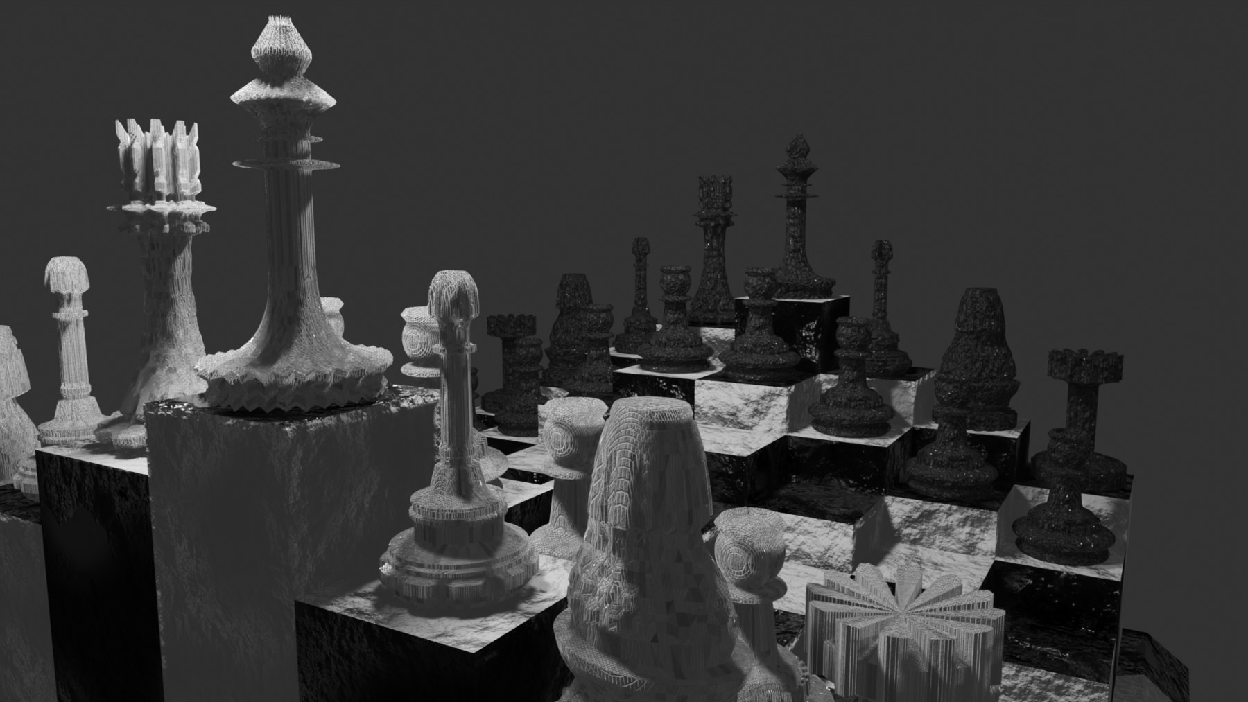 ArtStation Abstract Chess Board and Pieces Resources