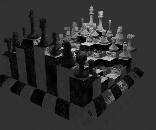 ArtStation Abstract Chess Board and Pieces Resources