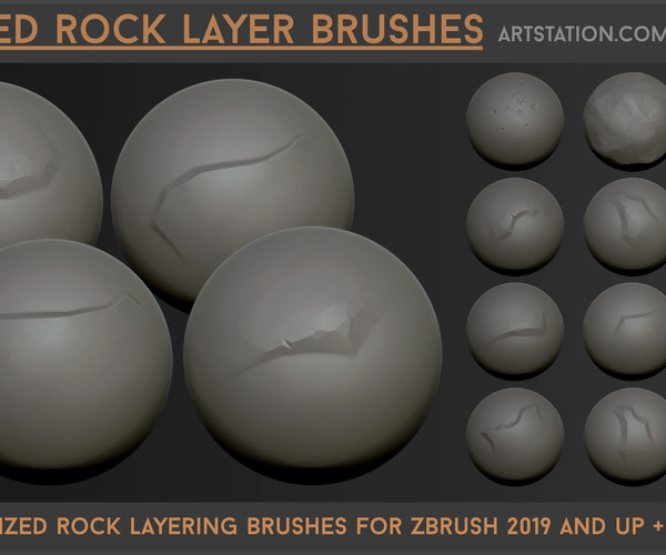 ArtStation - Stylized Rock Layering Brushes - 24 Brushes for Zbrush ...