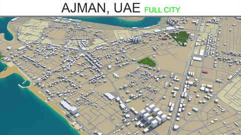 Ajman City UAE 3D Model  30km