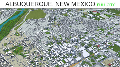Albuquerque City New Mexico 3D Model  50km