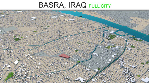 Basra City Iraq 3D Model 35km
