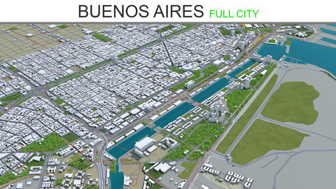 Buenos Aires City 3D Model  40km