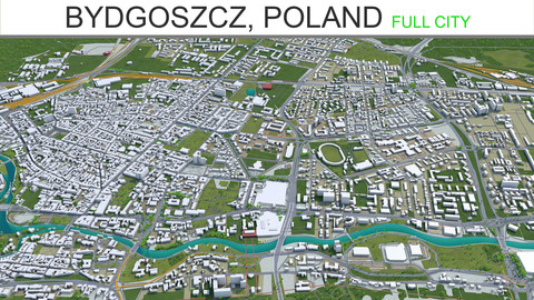 Bydgoszcz City  Poland 3D Model 45 km