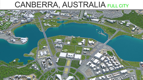 Canberra City Australia 3D Model  50km