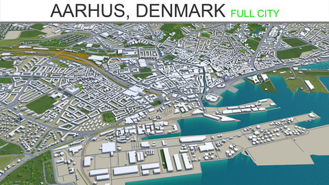 Aarhus City Denmark 3D Model  80km