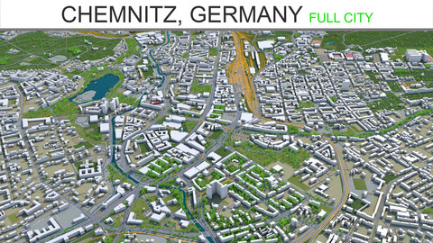 Chemnitz City Germany 3D model  40Km