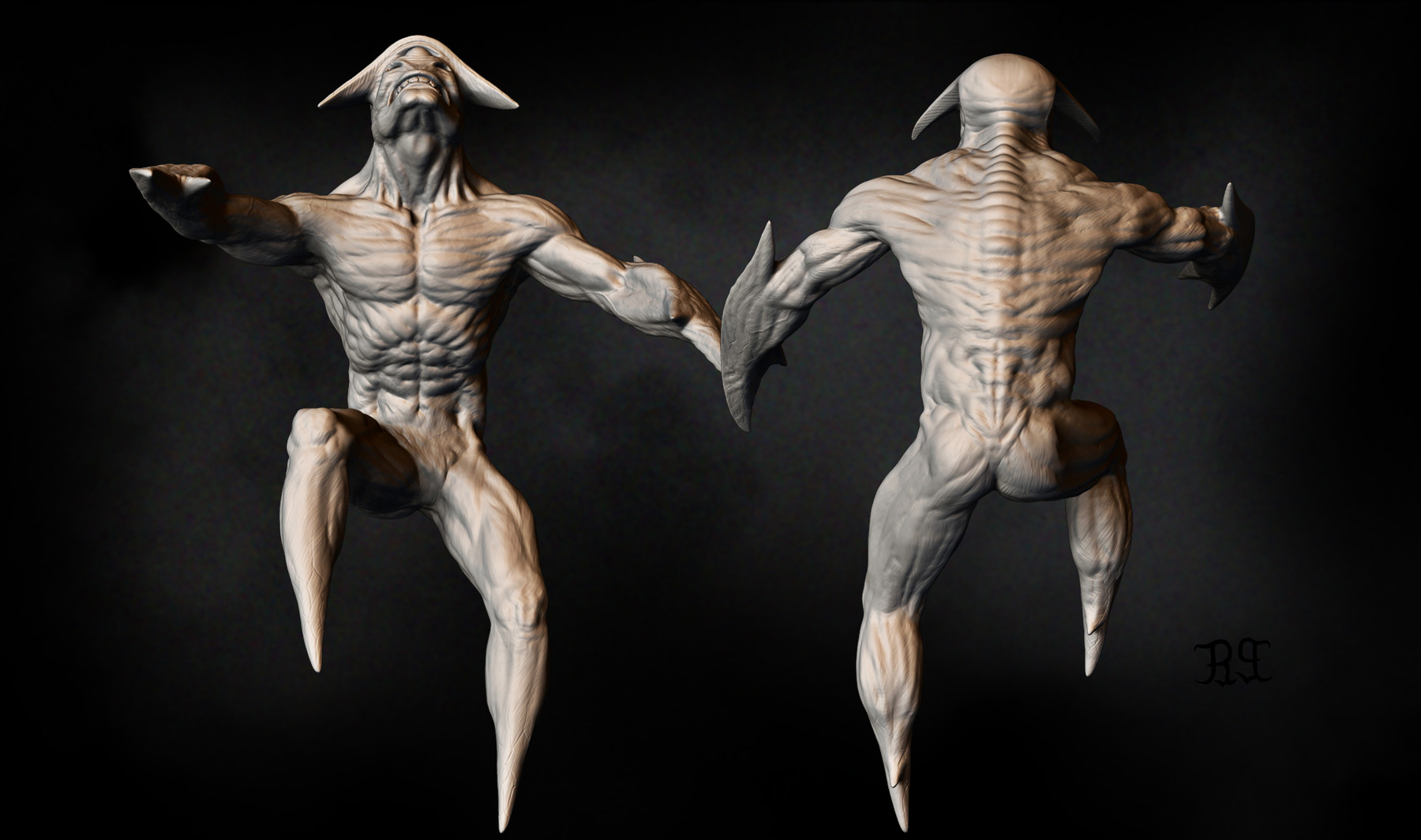 ArtStation Wrath sculpture and Game ready model Resources