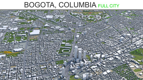 Bogota City Columbia 3D Model 50 Km