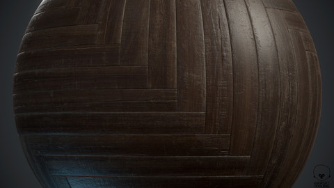 Old herringbone Parquet - PBR textures
