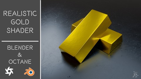 Realistic gold shader | blender octane | Tutorial